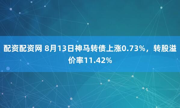 配资配资网 8月13日神马转债上涨0.73%，转股溢价率11.42%